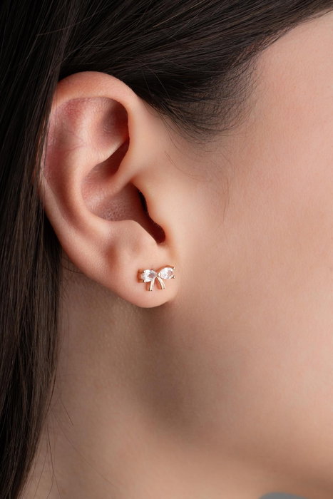 Heliophilia Silver Pendientes de Plata de Ley 925 en Oro Rosa con Circón Heliophilia Silver Pendientes de Plata de Ley 925 en Oro Rosa con Circón